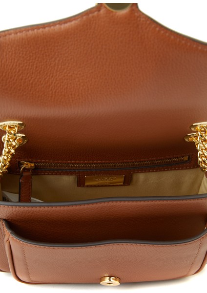 Taba Logo Detaylı Kadın Deri Omuz Çantası indirimleri