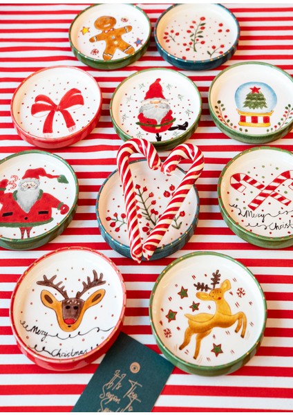 Xmas Merry Dear Handmade Seramik Mini Tabak modelleri