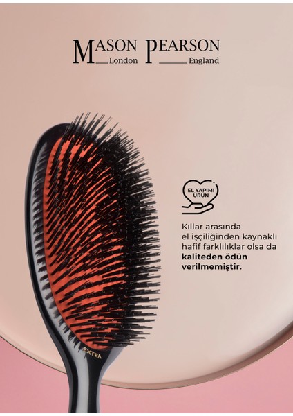 Large Extra Boar Bristle B1 Dark Geniş Saç Fırçası fiyatları