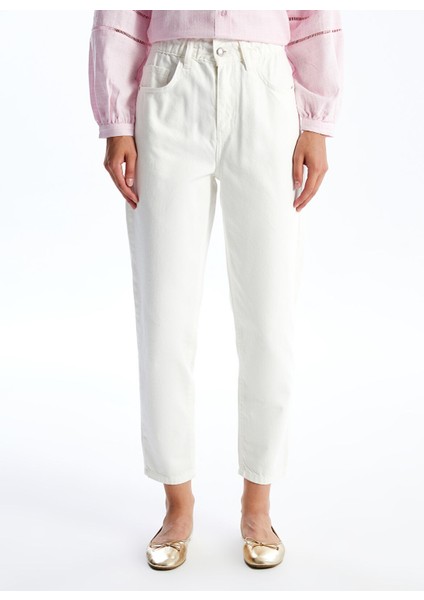 Yeni Sezon Beli Lastikli Slouchy Fit Kadın Jean Pantolon fiyatları