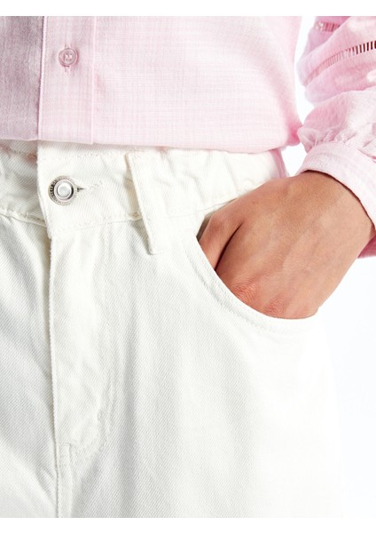 Yeni Sezon Beli Lastikli Slouchy Fit Kadın Jean Pantolon modelleri