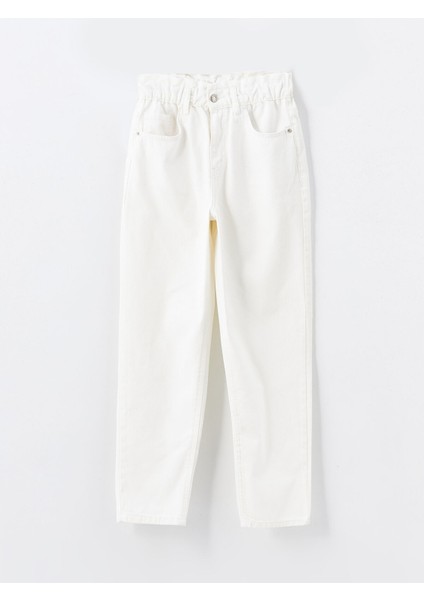 Yeni Sezon Beli Lastikli Slouchy Fit Kadın Jean Pantolon indirimleri