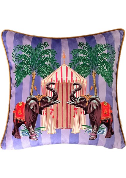 Fil Desenli Dekoratif Kırlent Kılıfı 50X50 cm