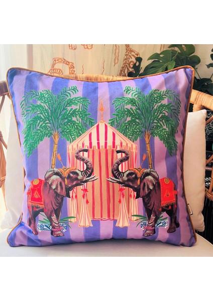 Fil Desenli Dekoratif Kırlent Kılıfı 50X50 cm modelleri