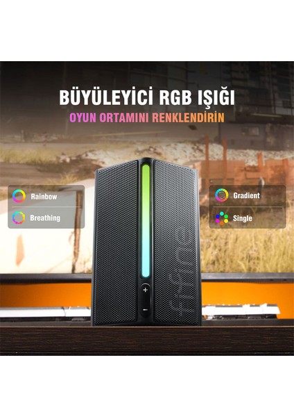 Ampligame A20 Rgb USB Gaming Bilgisayar Hoparlörü