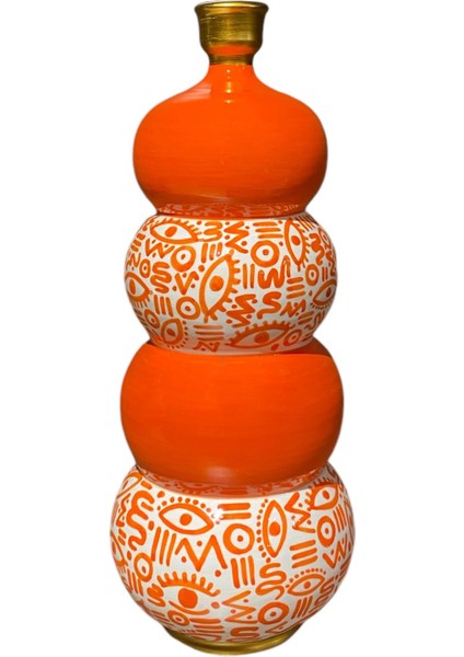 All Eyes On Us Renkli Desenli Seramik Vazo