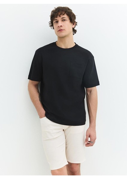 Rahat / Relax Fit Siyah Erkek T-Shirt fiyatları