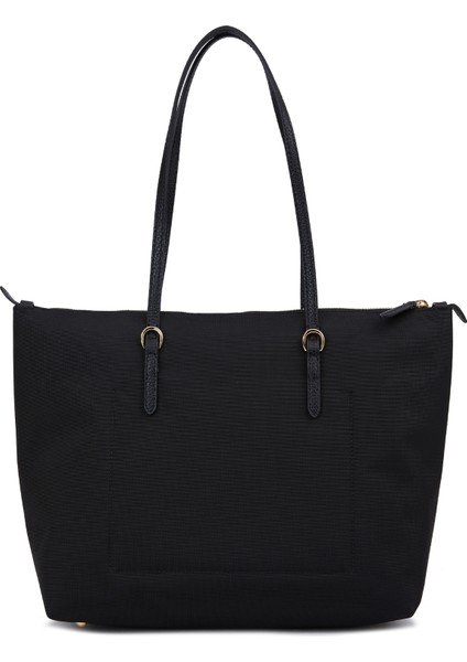 Siyah Logolu Kadın Alışveriş Çantası indirimleri