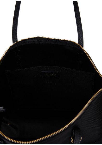 Siyah Logolu Kadın Alışveriş Çantası