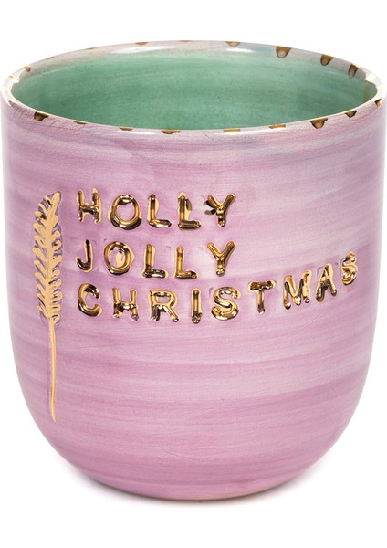 Xmas Holly Jolly Christmas Lila Seramik Kulpsuz Kupa