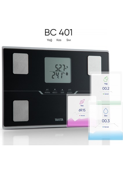 Bc 401 Siyah Vücut Analizi Bluetooth Akıllı Tartı indirimleri