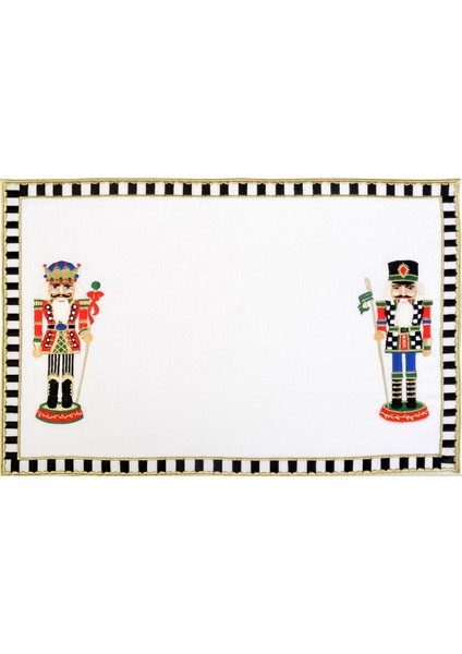 Nutcracker Kurşun Asker Desenli 2'li Keten Amerikan Servis