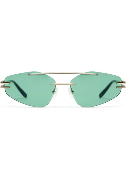 Nona 6860 7 Geometrik Altın Sarısı Unisex Güneş Gözlüğü