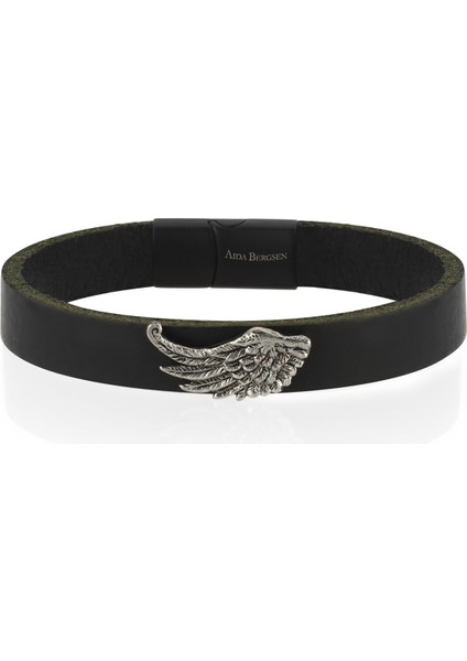 Wings Kadın Gümüş Deri Bileklik