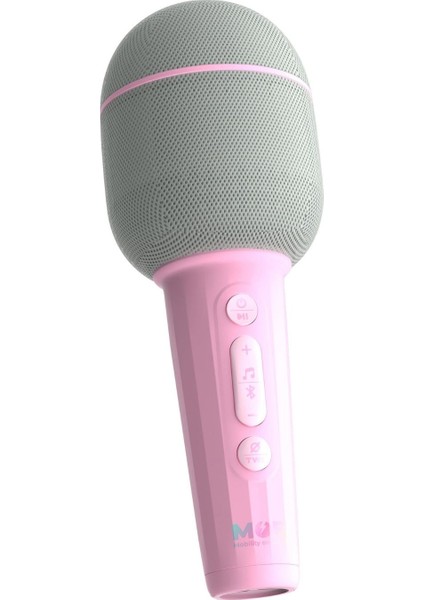 Pembe 5 Farklı Eğlenceli Ses Efektli Karaoke Mikrofon ve Bluetooth Hoparlör
