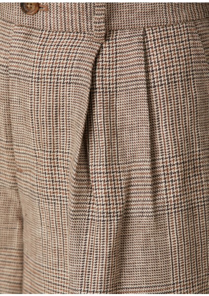 Vizon Ekoseli Keten Şort indirimleri