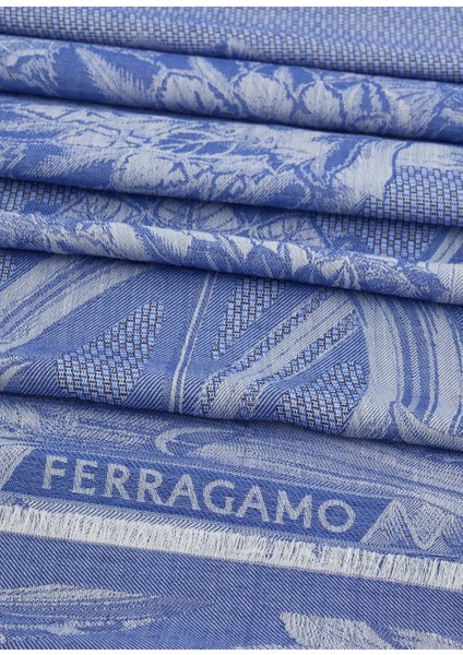 Mavi Desenli Kadın Ipek Fular modelleri