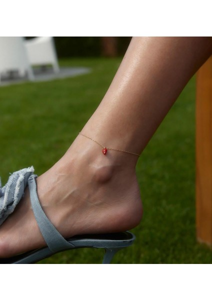 Strawberry 14 Ayar Altın Kadın Halhal modelleri