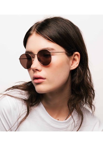 Lennon Kahverengi Metal Unisex Güneş Gözlüğü