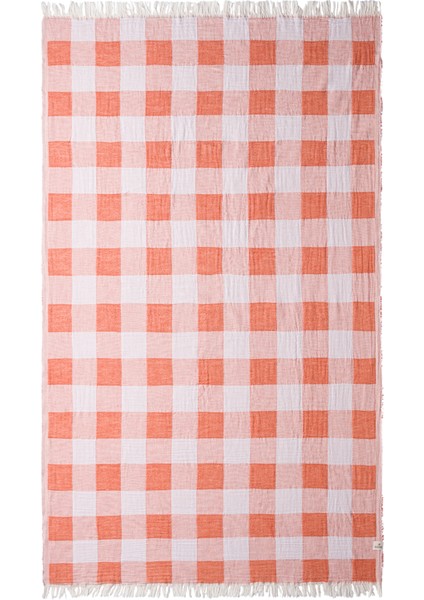 Plaid Apricot Müslin Peştamal