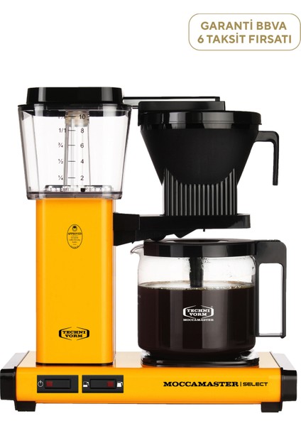 Kbg Select Cam Potlu Biber Sarısı Filtre Kahve Makinesi