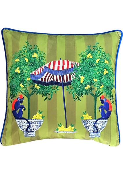 Maymun Desenli Dekoratif Kırlent Kılıfı 50X50 cm