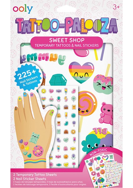 Sweet Shop Tattoo Palooza Geçiçi Dövme ve Tırnak Sticker Seti