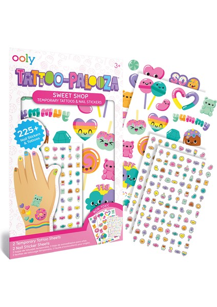 Sweet Shop Tattoo Palooza Geçiçi Dövme ve Tırnak Sticker Seti indirimleri