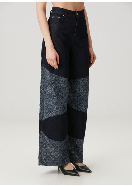 Koyu Mavi Wide Leg Jean Pantolon modelleri