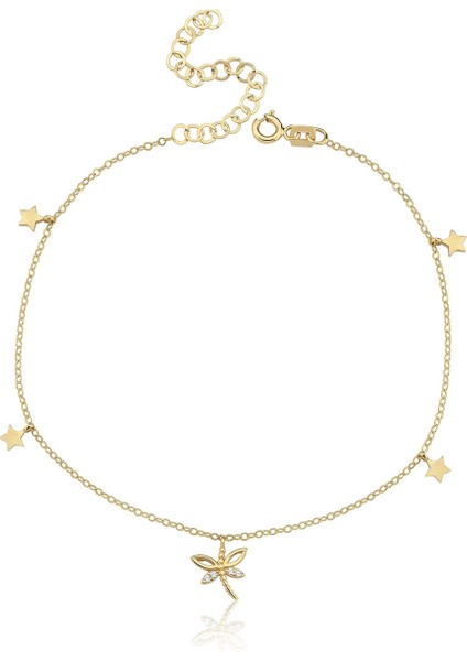 Dragonfly 14 Ayar Altın Kadın Halhal