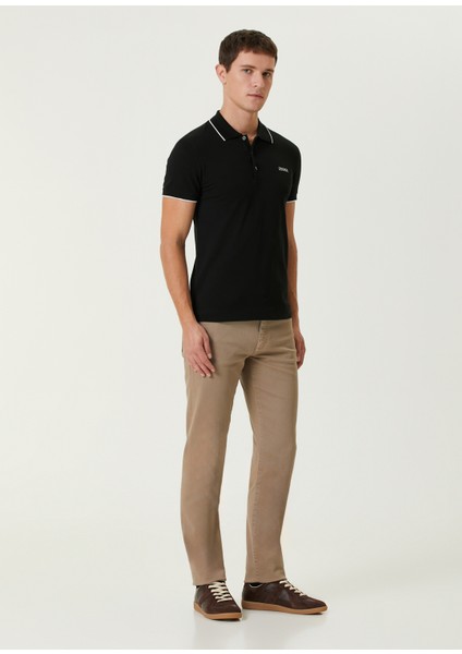 Siyah Polo Yaka Logo Nakışlı T-Shirt fiyatları