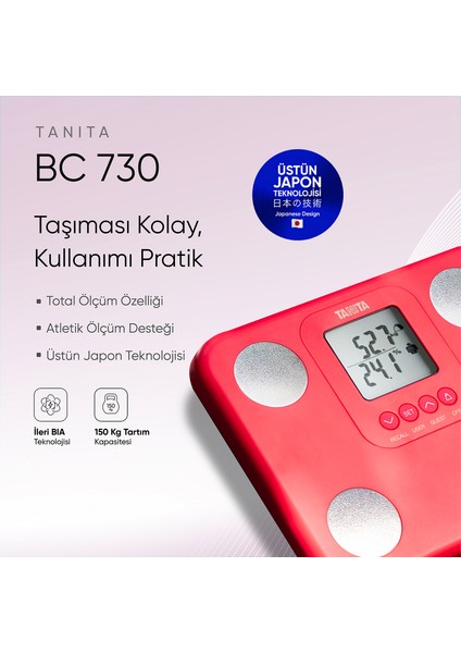 Bc 730 Innerscan Pembe Akıllı Dijital Vücut Analiz Tartısı