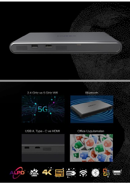 Alpd Gri Lazer Taşınabilir Projeksiyon Cihazı fırsatları