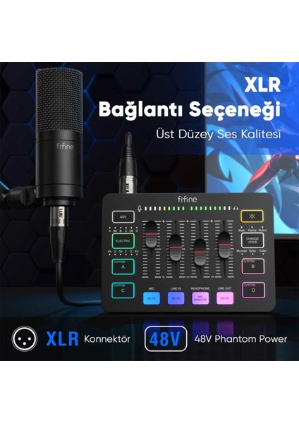 Sc3 USB Stüdyo Kayıt Ses Kartı Efektli Canlı Yayın Mikseri fiyatları