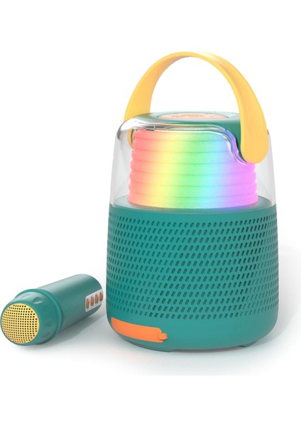 Mavi 5 Farklı Ses Efektli Retro Mikrofonlu Karaoke Bluetooth Hoparlör