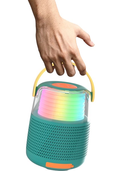 Mavi 5 Farklı Ses Efektli Retro Mikrofonlu Karaoke Bluetooth Hoparlör fırsatları