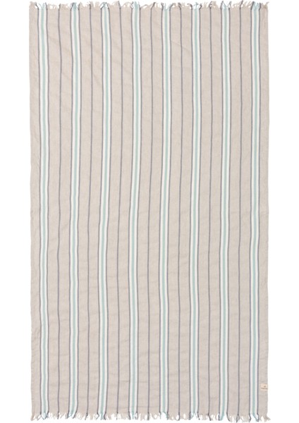 Striped Linen Keten Yeşil Peştamal