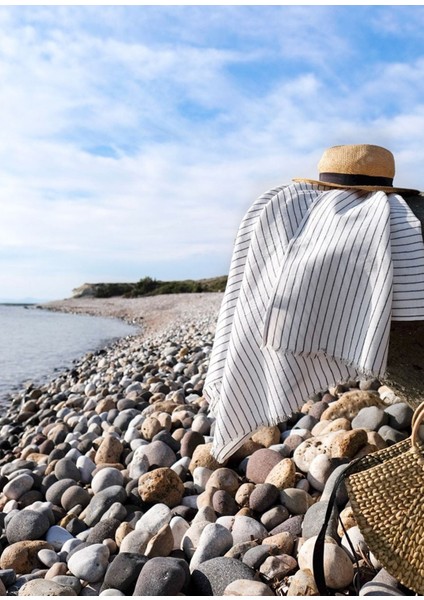 Linea Siyah Çizgili Pamuklu Peştemal fiyatları