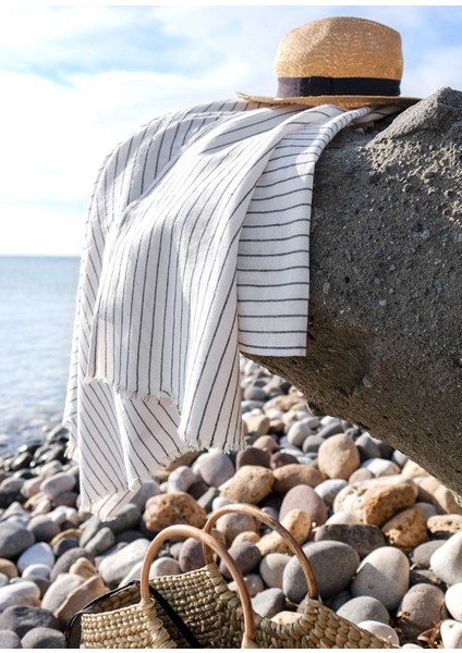 Linea Siyah Çizgili Pamuklu Peştemal modelleri