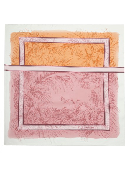 Turuncu Pembe Kadın Ipek Fular