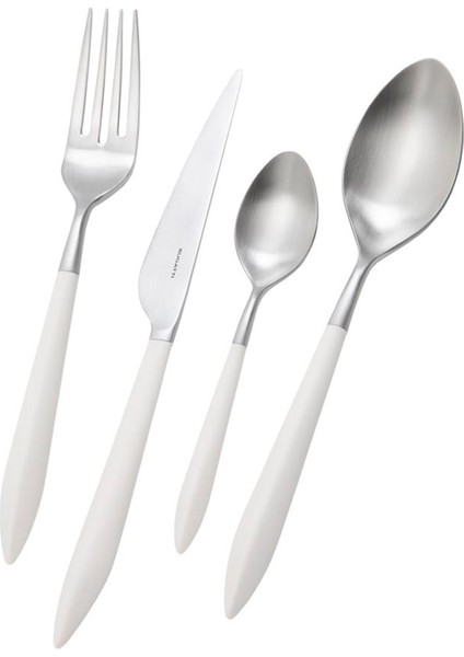 Ares Mat Beyaz 24 Parça Çatal Kaşık Bıçak Seti fiyatları