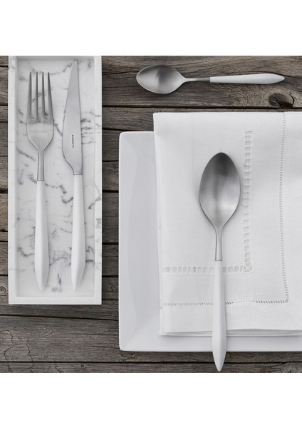 Ares Mat Beyaz 24 Parça Çatal Kaşık Bıçak Seti modelleri