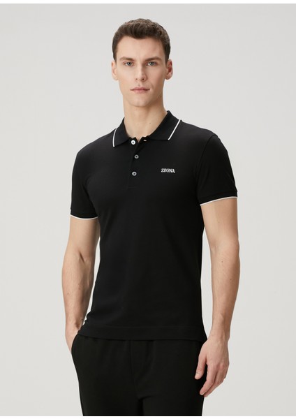 Siyah Polo Yaka T-Shirt