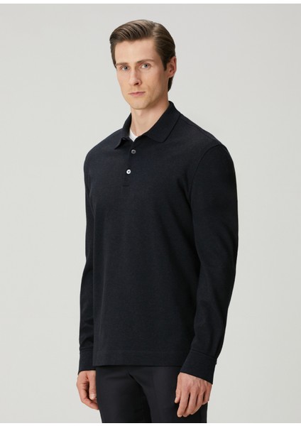 Lacivert Polo Yaka Sweatshirt modelleri