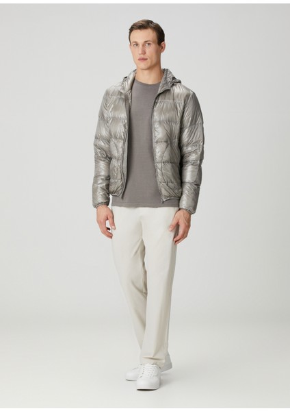 Gri Kapüşonlu Puff Mont fiyatları