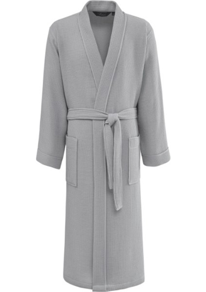 Soft Pike Pamuklu Gri Unisex Bornoz