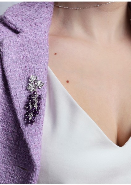 Üzüm Asması 925 Ayar Gümüş Kadın Broş fiyatları