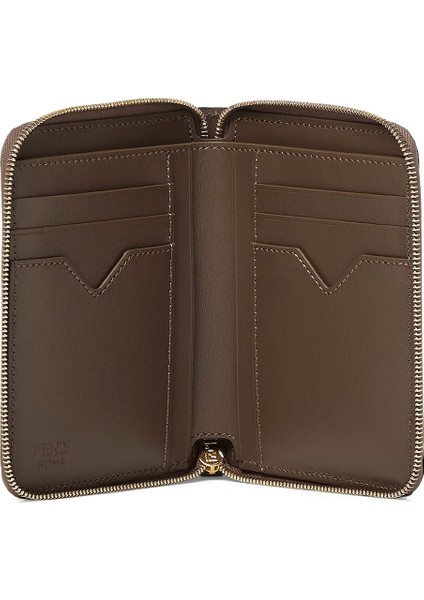 Siyah Kahve Logo Desenli Kadın Deri Cüzdan fiyatları