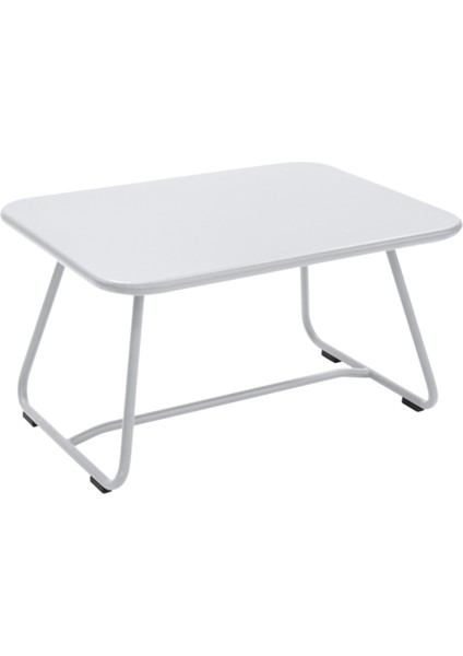 Sixties Low Beyaz Metal Alçak Bahçe Masası