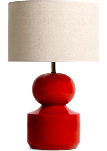 Capri Lamp Red Ahşap Abajur